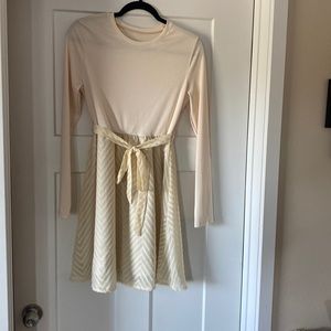Shein cream long sleeve dress